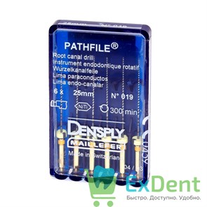PathFile №19, 25 мм, Dentsply, NiTi инструмент для создания ковровой дорожки (6 шт) 16697