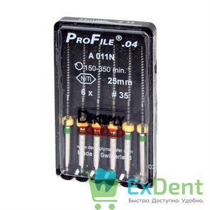 ProFile (ПроФайл) 04 №35, 25 мм, Dentsply, машинный каналорасширитель (6 шт) 16692