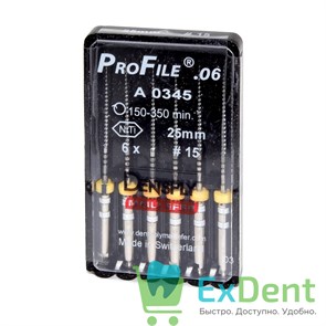 ProFile (ПроФайл) 06 №15, 25 мм, Dentsply, машинный каналорасширитель (6 шт) 20817