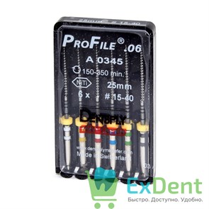 ProFile (ПроФайл) 06 №15-40, 25 мм, Dentsply, машинный каналорасширитель (6 шт) 20823