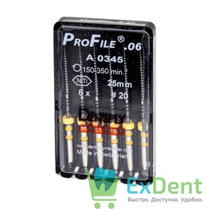 ProFile (ПроФайл) 06 №20, 25 мм, Dentsply, машинный каналорасширитель (6 шт) 20818