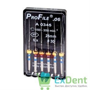 ProFile (ПроФайл) 06 №30, 25 мм, Dentsply, машинный каналорасширитель (6 шт) 20820