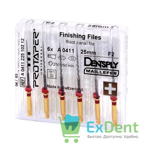 ProTaper (ПроТейпер) машинный F2, 25 мм, Dentsply, для лечения сложных случаев (6 шт) 18602