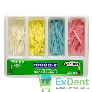 Клинья фиксирующие деревянные набор, 4-х типов (200 шт) 17673