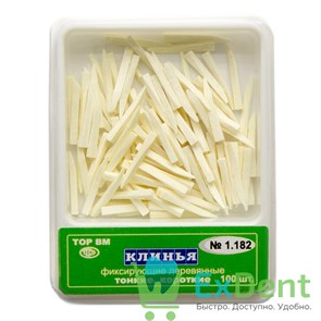 Клинья фиксирующие деревянные тонкие, короткие, белые (100 шт) 17672