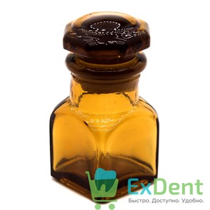 Емкость стеклянная для жидкостей с крышкой, квадратная, коричневая (10 мл) 20675