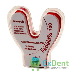 Артикуляционная бумага подковообразная, красная Bausch (100 мкм х 50 шт) 18114