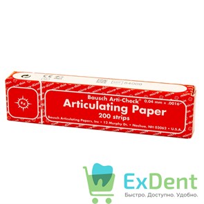 Артикуляционная бумага прямая, красная длинная Bausch (40 мкм х 200 шт) 18129