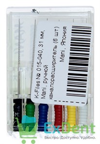 K-Files №15-40, 31 мм, Mani, ручной каналорасширитель (6 шт) 19481