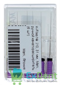 K-Files №10, 31 мм, Mani, ручной каналорасширитель (6 шт) 19472