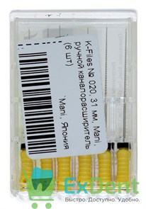 K-Files №20, 31 мм, Mani, ручной каналорасширитель (6 шт) 19485