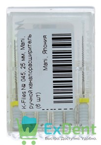 K-Files №45, 25 мм, Mani, ручной каналорасширитель (6 шт) 20996