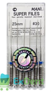 Super-Files №30, 25 мм, Mani, каналорасширитель, машинные (6 шт) 13431