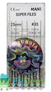 Super-Files №35, 25 мм, Mani, каналорасширитель, машинные (6 шт) 13433