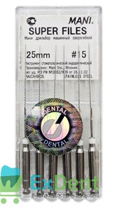 Super-Files №15, 25 мм, Mani, каналорасширитель, машинные (6 шт) 13428