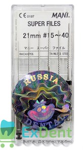 Super-Files №15-40, 21 мм, Mani, каналорасширитель, машинные (6 шт) 13427