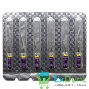 K-Files №10, 21 мм, Pro-Endo, для препарирования канала, нержавеющая сталь (6 шт) 15652