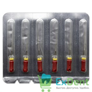 K-Files №25, 21 мм, Pro-Endo, для препарирования канала, нержавеющая сталь (6 шт) 15665