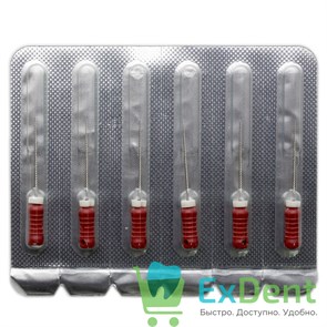 H-Files №25, 21 мм, Pro-Endo, расширитель канала, нержавеющая сталь, нестерильные (6 шт) 21152