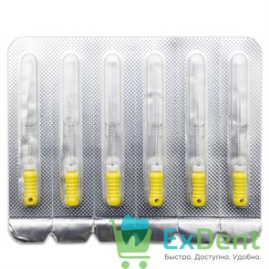 H-Files №20, 25 мм, Pro-Endo, расширитель канала, нержавеющая сталь, нестерильные (6 шт) 21149