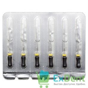 H-Files №40, 28 мм, Pro-Endo, расширитель канала, нержавеющая сталь, нестерильные (6 шт) 21166